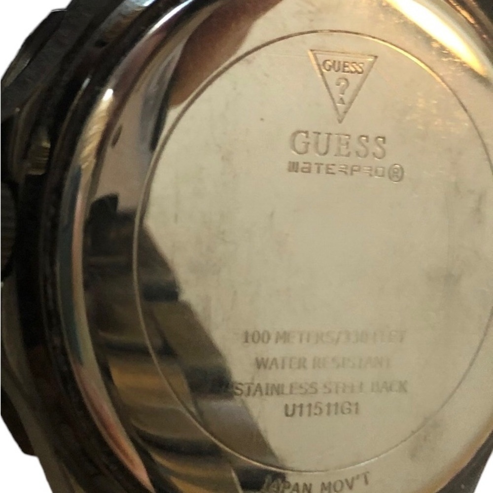 GUESS Waterpro U11511G1 Black Tone Quartz Analog Men's Divers 100 Meter Watch - Picture 6 of 10